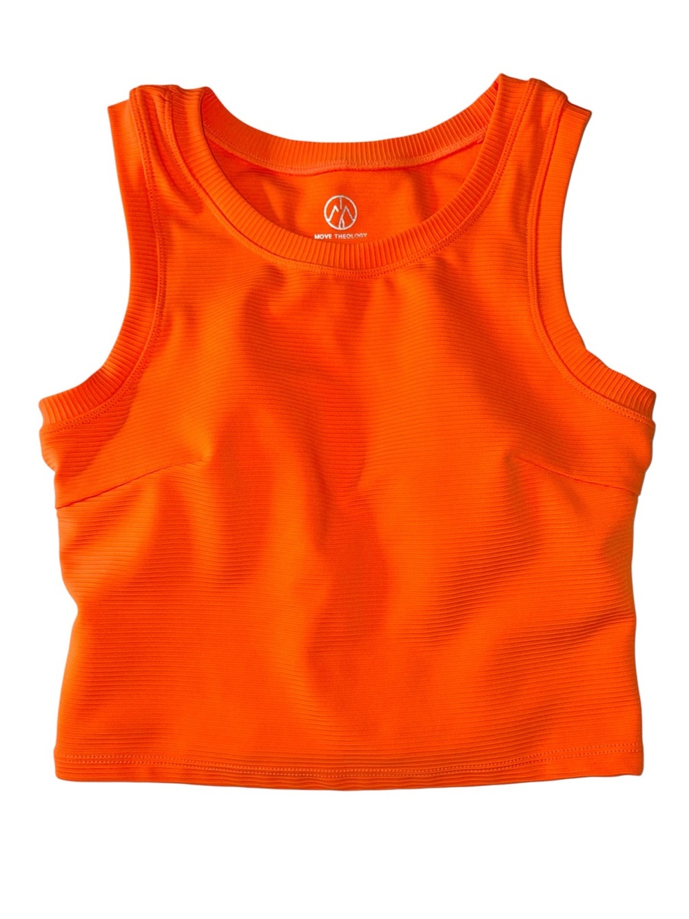 Move Theology Bright Orange Ribbed Tank Top